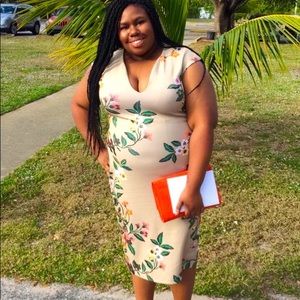 Gold floral NY & Company sheath dress